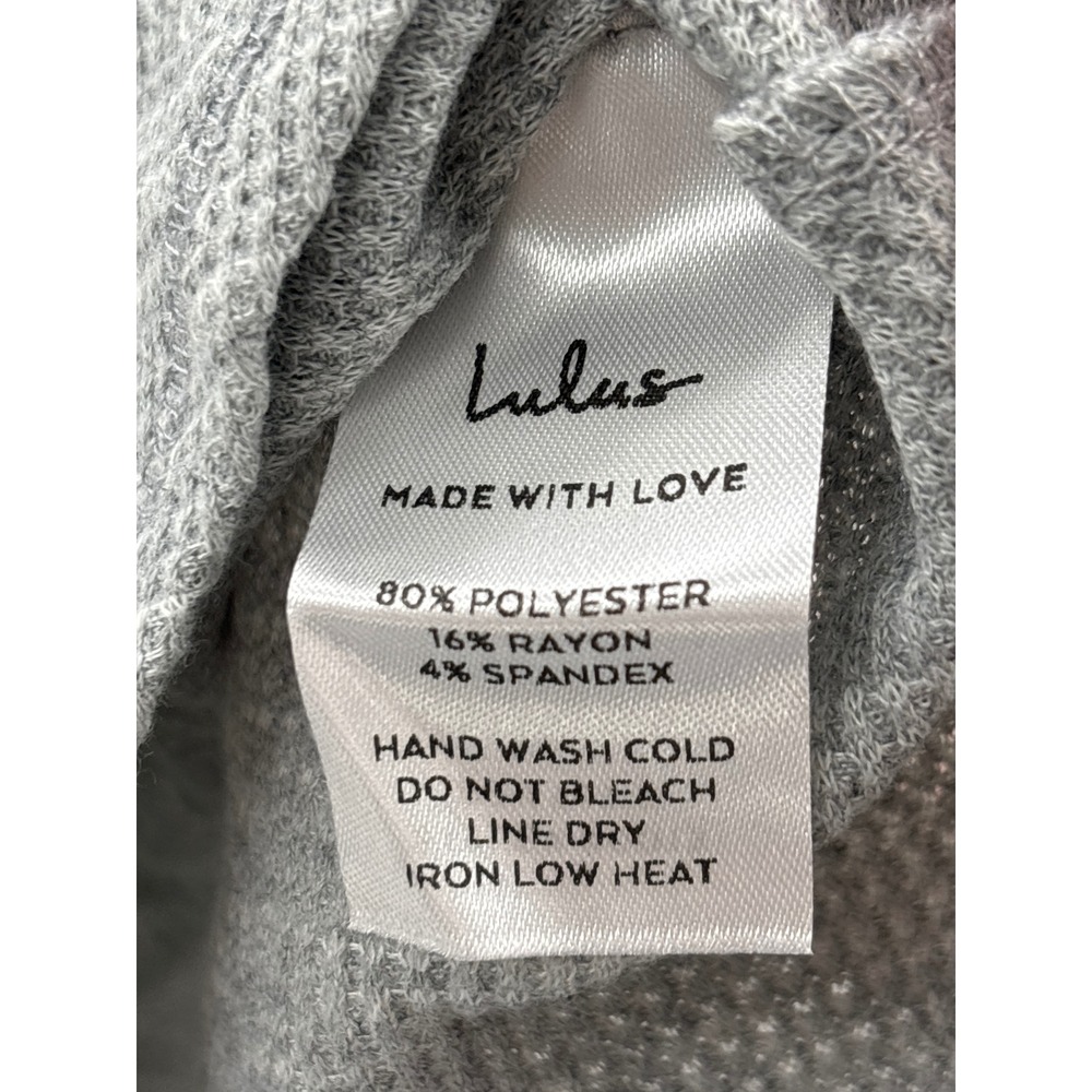 Lulus Expert Chiller Heather Grey Waffle Knit Lounge Shorts Skort Look Size M - Picture 10 of 10